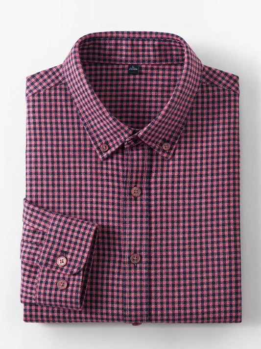 Red Executive Mini-Check Soft Shirt