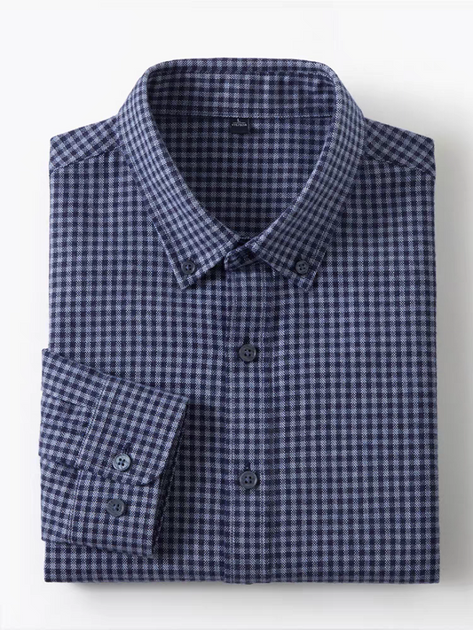 Blue Executive Mini-Check Soft Shirt